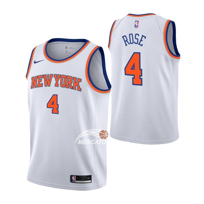 Maglia Bambino New York Knicks Derrick Rose NO 4 Association Bianco